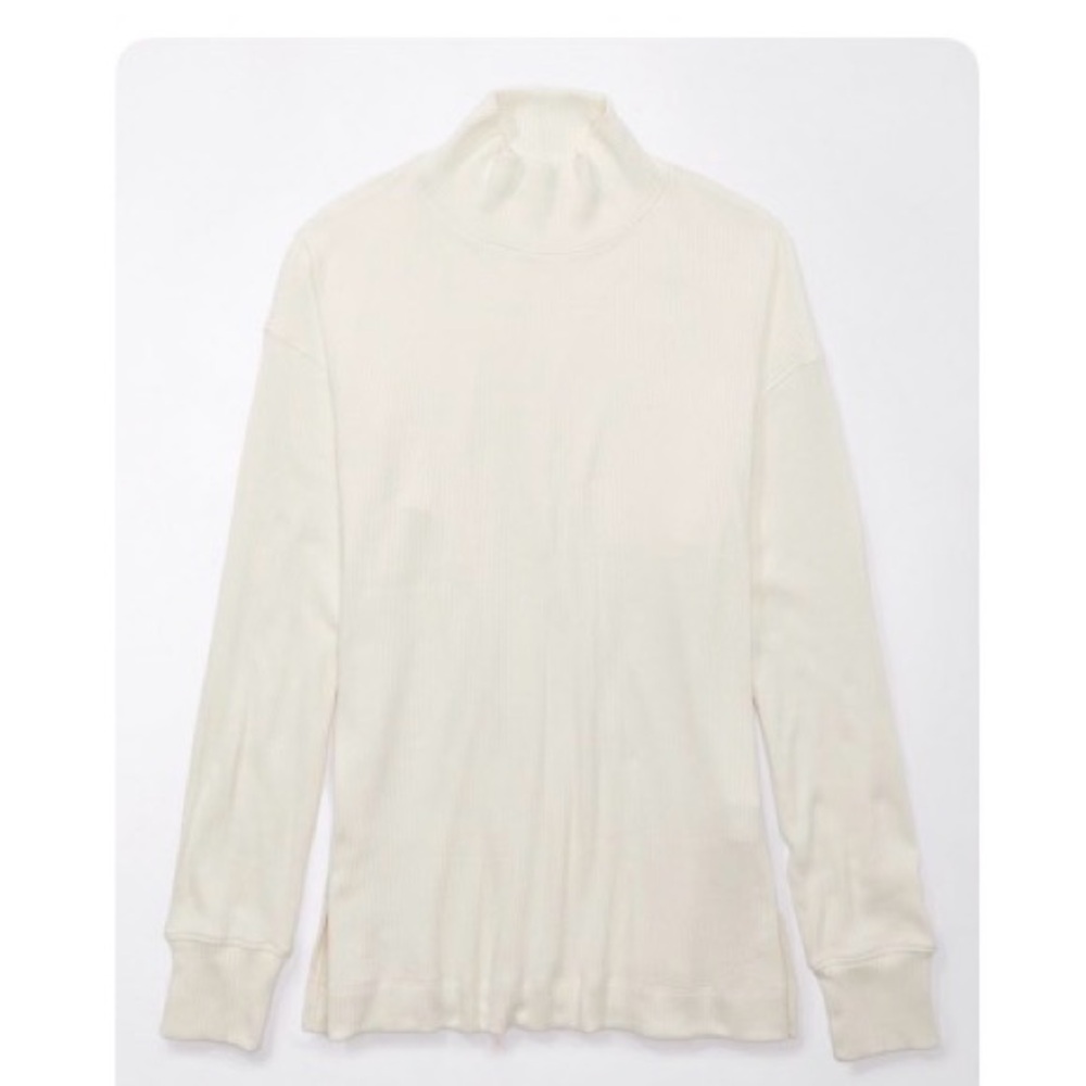 American Eagle Outfitters Ribbed Cream Turtleneck